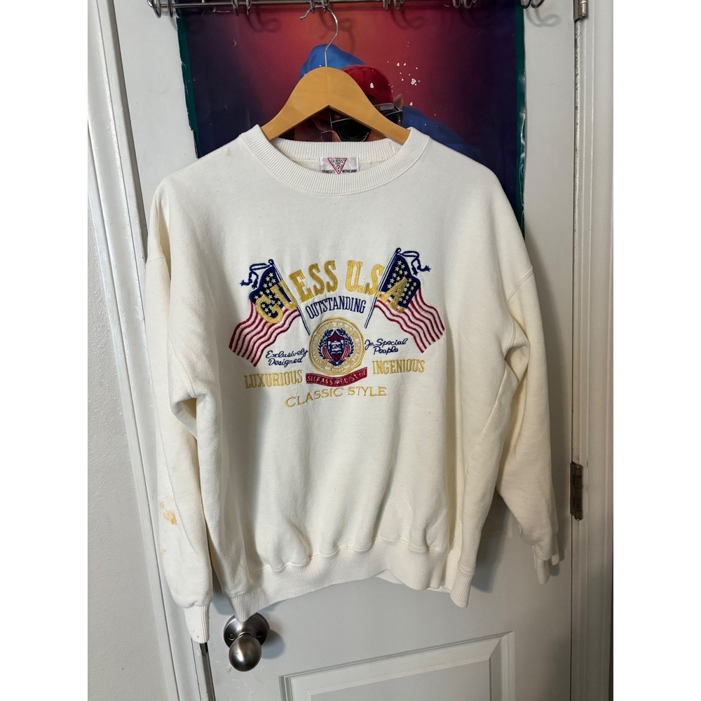 Vintage Guess USA Georges Marciano Embroidered Sweatshirt flsw Mens XL